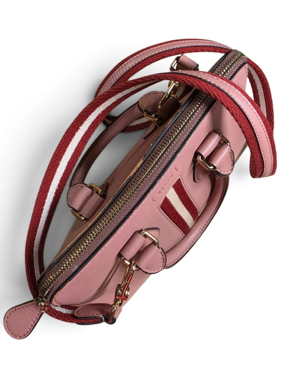 Bally Dusty Rose Leather Dainty Trainspotting 2-Way Swiss Lux (Retail $950)